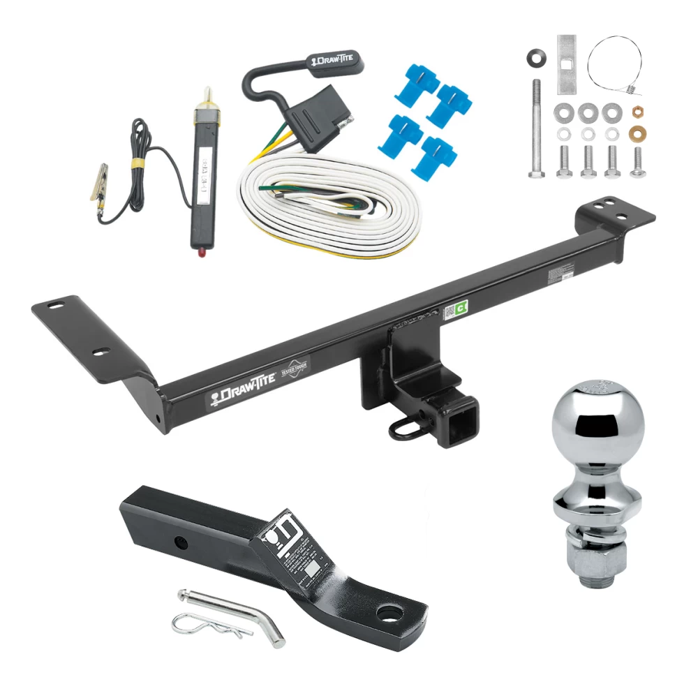 Custom Fit Trailer Hitch Wiring Harness (Requires Splicing) 2" Drop Ball-Mount w/ Pin/Clip 1-7/8" Chrome Ball Installation Hardware Installation Instructions 75227 20252 23 63816 Draw-Tite Trailer Tow Hitch 15-19 Land Rover Range Rover Evoque E Trailer Tow Hitch For 15-19 Land Rover Range Rover Evoque Excluding Autobiography Complete Package w/ Wiring and 1-7/8" Ball
