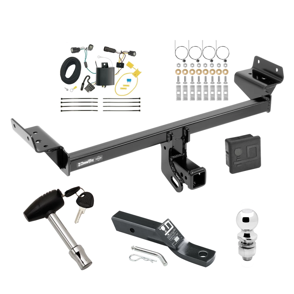 Trailer Tow Hitch For 15-18 Ford Edge SE & SEL Deluxe Package Wiring 2" Ball and Lock