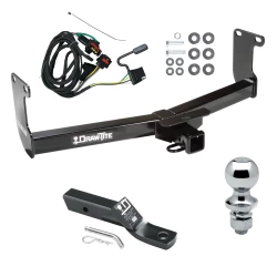 Trailer Tow Hitch For 05-10 Dodge Dakota 06-09 Mitsubishi Raider 10-11 RAM Dakota Complete Package w/ Wiring and 1-7/8" Ball
