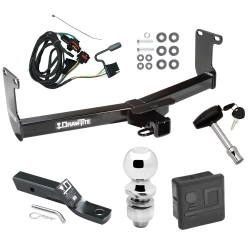 Trailer Tow Hitch For 05-10 Dodge Dakota 06-09 Mitsubishi Raider 10-11 RAM Dakota Deluxe Package Wiring 2" Ball and Lock