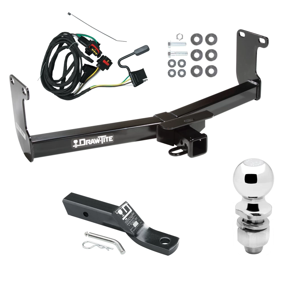 Trailer Tow Hitch For 05-10 Dodge Dakota 06-09 Mitsubishi Raider 10-11 RAM Dakota Complete Package w/ Wiring and 2" Ball