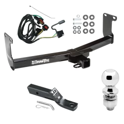 Trailer Tow Hitch For 05-10 Dodge Dakota 06-09 Mitsubishi Raider 10-11 RAM Dakota Complete Package w/ Wiring and 2" Ball