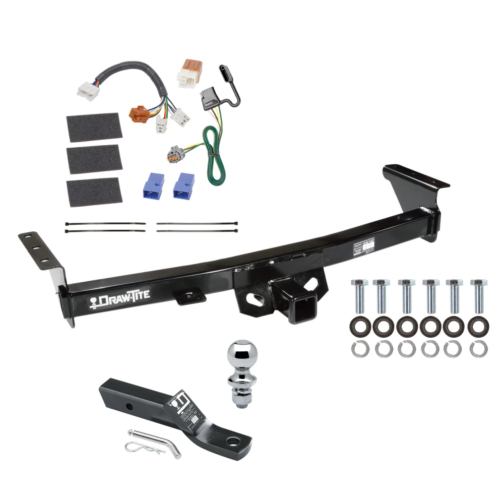 Trailer Tow Hitch For 05-26 Nissan Frontier 09-12 Suzuki Equator Complete Package w/ Wiring and 1-7/8" Ball
