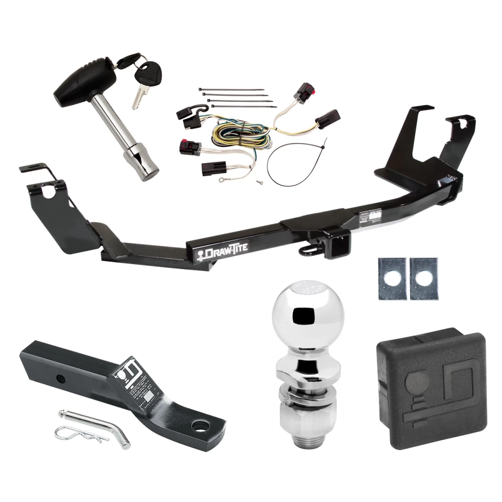 Trailer Tow Hitch For 04-07 Chrysler Town and Country Dodge Grand Caravan w/ Stow-n-Go Seats Deluxe Package Wiring 2" Ball and Lock