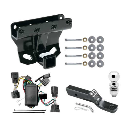 Trailer Tow Hitch For 05-10 Jeep Grand Cherokee 06-10 Commander Complete Package w/ Wiring and 2" Ball