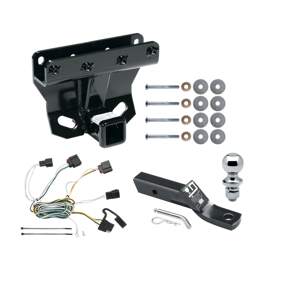Trailer Tow Hitch For 07-10 Jeep Grand Cherokee Exc SRT8 Complete Package w/ Wiring and 1-7/8" Ball
