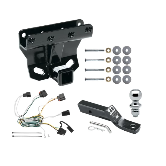 Trailer Tow Hitch For 07-10 Jeep Grand Cherokee Exc SRT8 Complete Package w/ Wiring and 1-7/8" Ball