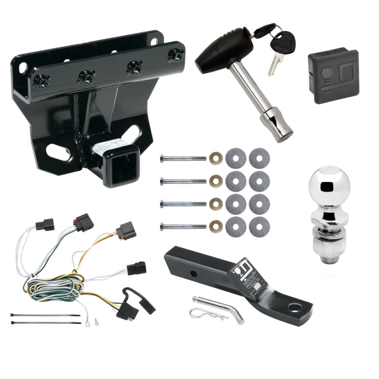 Trailer Tow Hitch For 07-10 Jeep Grand Cherokee Exc SRT8 Deluxe Package Wiring 2" Ball and Lock