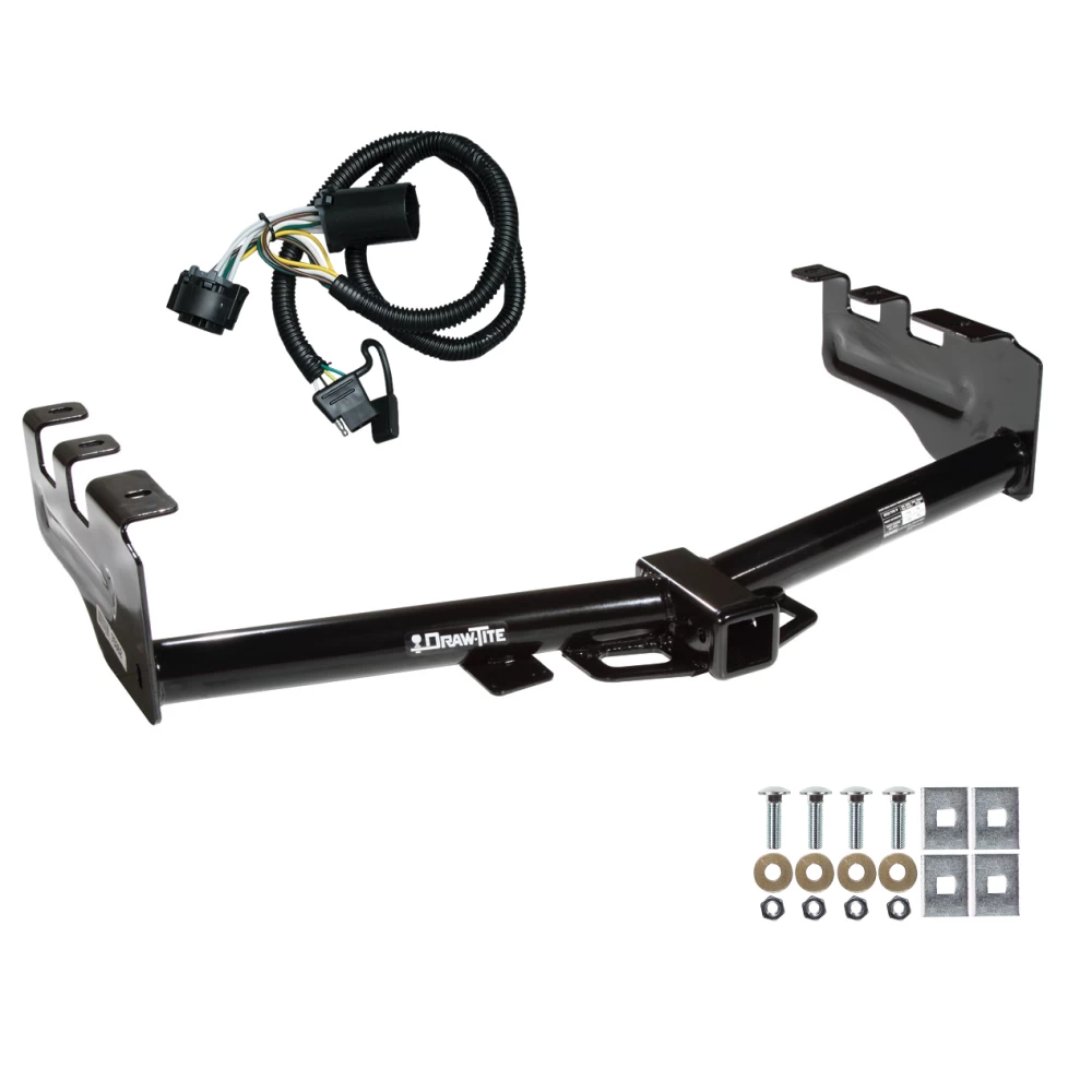 Trailer Tow Hitch For 99-13 Chevy Silverado GMC Sierra 1500 HD 99-04 2500 LD (07-07 Classic) Standard or Step Bumper w/ Wiring Harness Kit