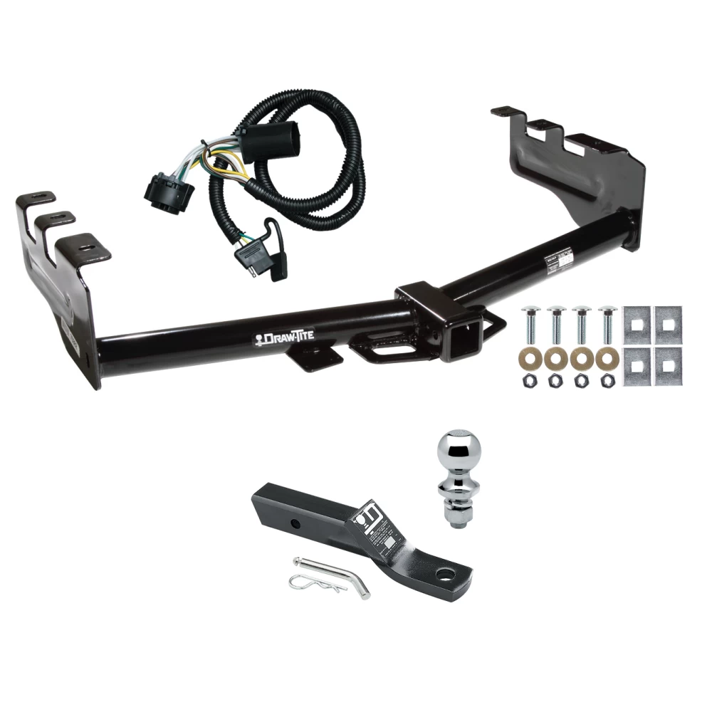 Trailer Tow Hitch For 99-13 Chevy Silverado GMC Sierra 1500 HD 99-04 2500 LD (07-07 Classic) Standard or Step Bumper Complete Package w/ Wiring and 1-7/8" Ball