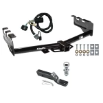 Trailer Tow Hitch For 99-13 Chevy Silverado GMC Sierra 1500 HD 99-04 2500 LD (07-07 Classic) Standard or Step Bumper Complete Package w/ Wiring and 1-7/8" Ball