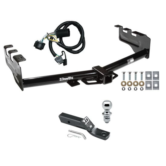 Trailer Tow Hitch For 99-13 Chevy Silverado GMC Sierra 1500 HD 99-04 2500 LD (07-07 Classic) Standard or Step Bumper Complete Package w/ Wiring and 1-7/8" Ball