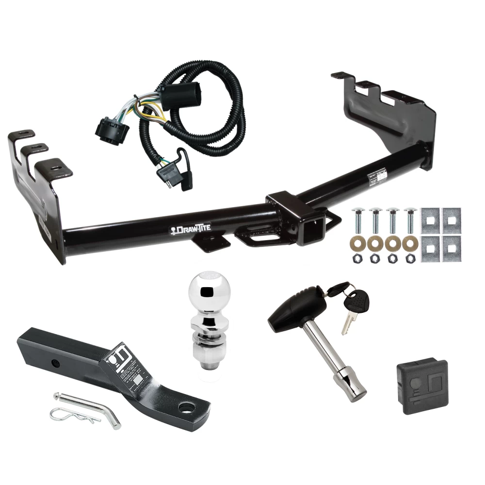 Trailer Tow Hitch For 99-13 Chevy Silverado GMC Sierra 1500 HD 99-04 2500 LD (07-07 Classic) Standard or Step Bumper Deluxe Package Wiring 2" Ball and Lock