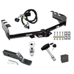 Trailer Tow Hitch For 99-13 Chevy Silverado GMC Sierra 1500 HD 99-04 2500 LD (07-07 Classic) Standard or Step Bumper Deluxe Package Wiring 2" Ball and Lock