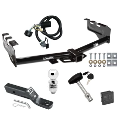 Trailer Tow Hitch For 99-13 Chevy Silverado GMC Sierra 1500 HD 99-04 2500 LD (07-07 Classic) Standard or Step Bumper Deluxe Package Wiring 2" Ball and Lock