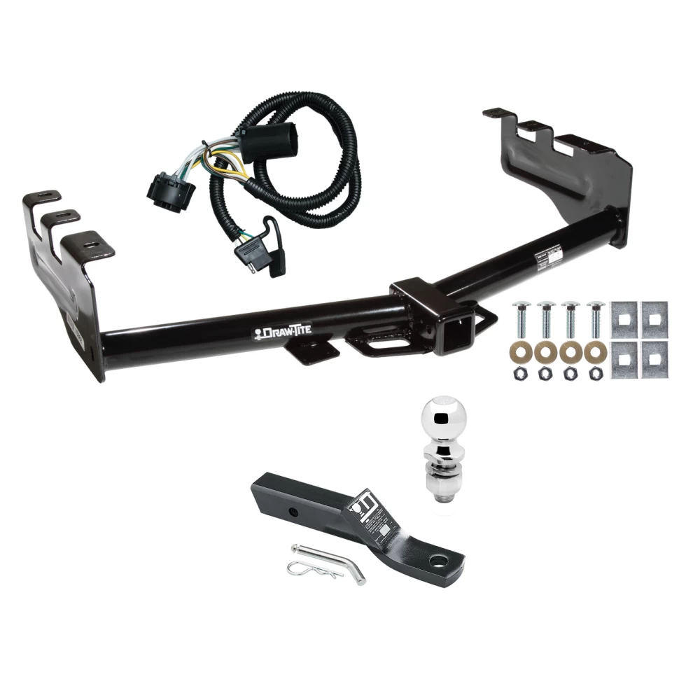 Trailer Tow Hitch For 99-13 Chevy Silverado GMC Sierra 1500 HD 99-04 2500 LD (07-07 Classic) Standard or Step Bumper Complete Package w/ Wiring and 2" Ball