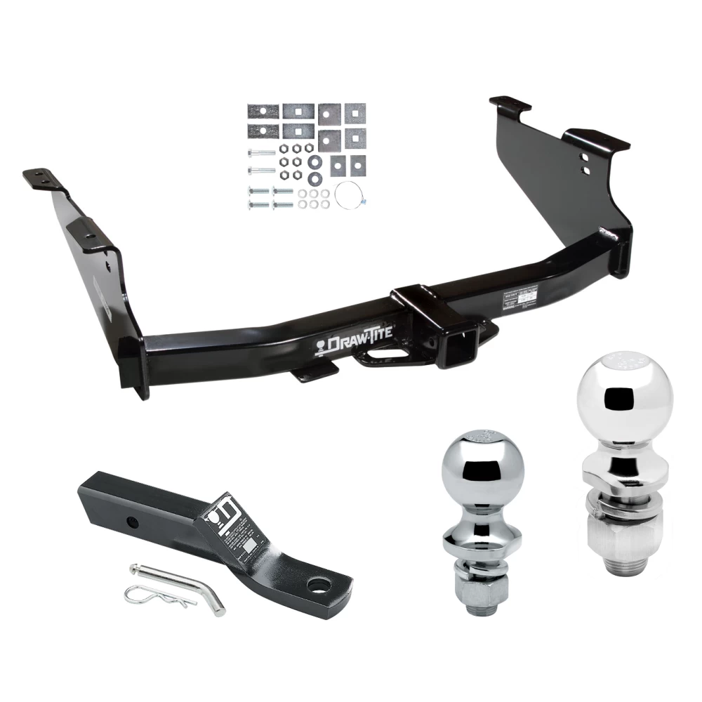 Trailer Tow Hitch For 03-10 Dodge Ram 1500 2500 3500 Except OEM Hitch or Cab & Chassis Receiver w/ 1-7/8" and 2" Ball