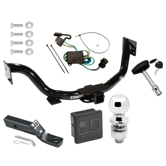 Custom Fit Trailer Hitch Wiring Harness (Plug & Play) 2" Drop Ball-Mount w/ Pin/Clip 2" Chrome Ball Security Lock Pin Rubber Hitch Plug Cover Installation Hardware Installation Instructions 75516 118307 23 63845 580407 7010 Draw-Tite Traile Trailer Tow Hitch For 03-06 KIA Sorento Deluxe Package Wiring 2" Ball and Lock