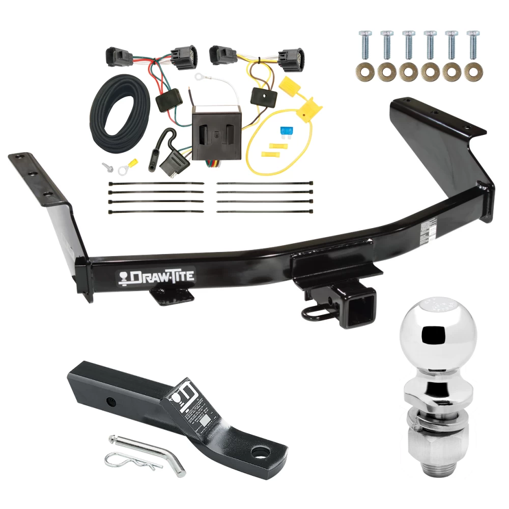 Trailer Tow Hitch For 07-12 Dodge Nitro All Models Complete Package w/ Wiring and 2" Ball