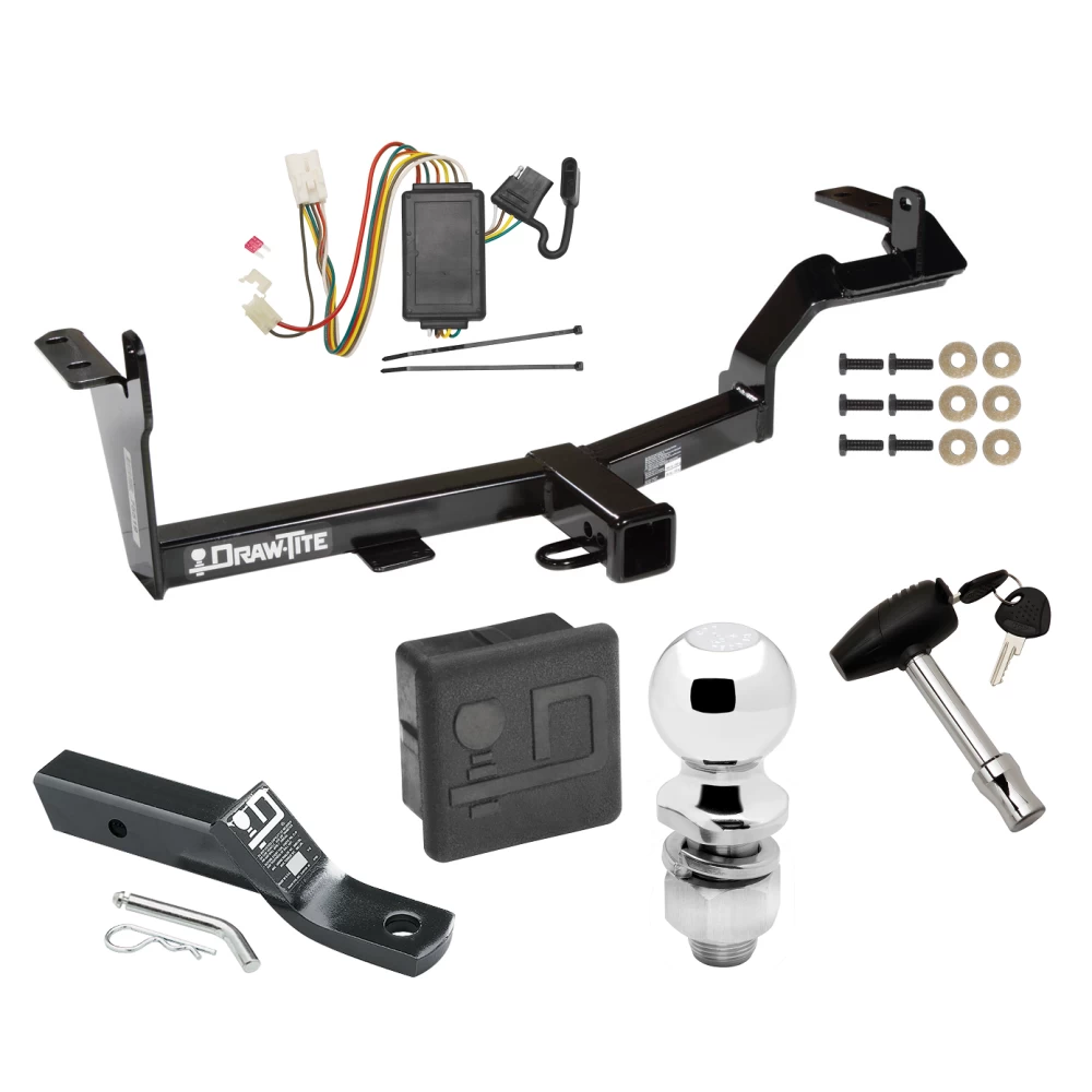 Custom Fit Trailer Hitch Wiring Harness (Plug & Play) 2" Drop Ball-Mount w/ Pin/Clip 2" Chrome Ball Security Lock Pin Rubber Hitch Plug Cover Installation Hardware Installation Instructions 75519 118516 23 63845 580407 7010 Draw-Tite Traile Trailer Tow Hitch For 06-11 Mitsubishi Endeavor Deluxe Package Wiring 2" Ball and Lock