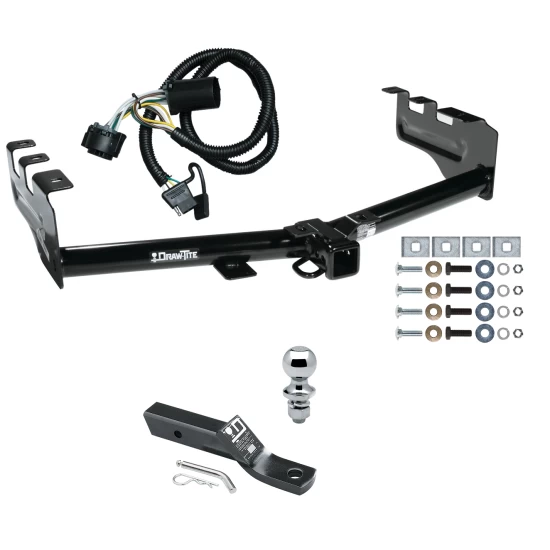 Trailer Tow Hitch For 99-13 Chevy Silverado GMC Sierra 1500 HD 99-04 2500 LD (07-07 Classic) Standard or Step Bumper Complete Package w/ Wiring and 1-7/8" Ball