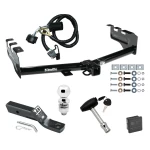 Trailer Tow Hitch For 99-13 Chevy Silverado GMC Sierra 1500 HD 99-04 2500 LD (07-07 Classic) Standard or Step Bumper Deluxe Package Wiring 2" Ball and Lock