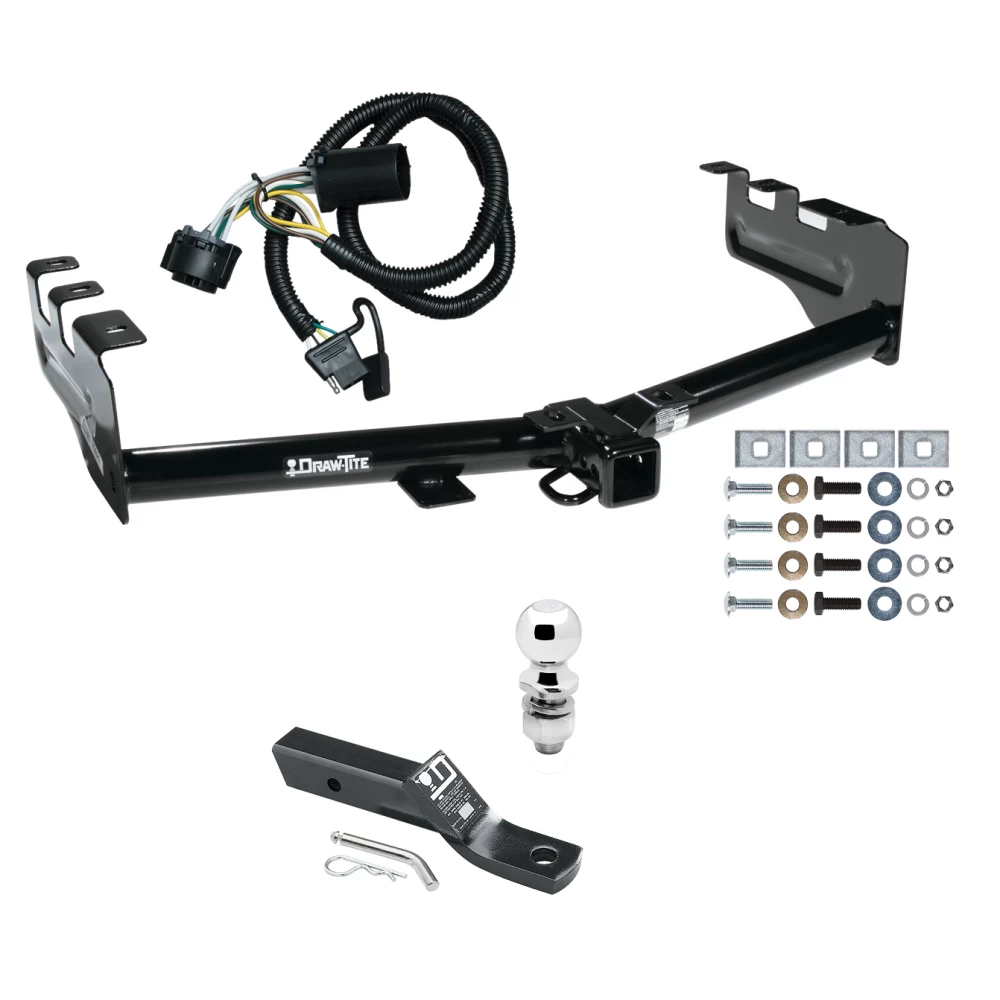 Trailer Tow Hitch For 99-13 Chevy Silverado GMC Sierra 1500 HD 99-04 2500 LD (07-07 Classic) Standard or Step Bumper Complete Package w/ Wiring and 2" Ball