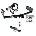 Trailer Tow Hitch For 99-13 Chevy Silverado GMC Sierra 1500 HD 99-04 2500 LD (07-07 Classic) Standard or Step Bumper Complete Package w/ Wiring and 2" Ball