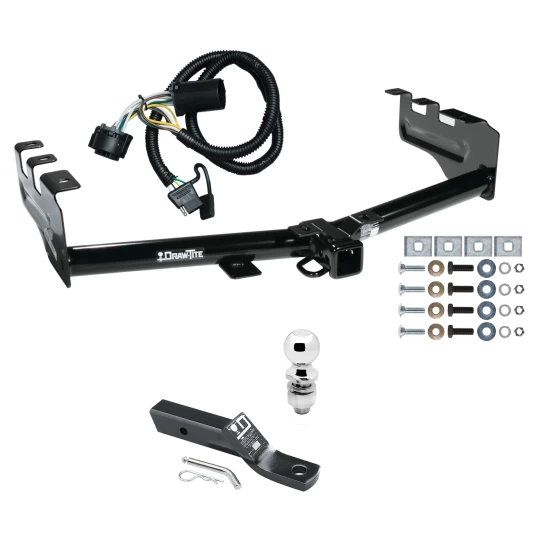 Trailer Tow Hitch For 99-13 Chevy Silverado GMC Sierra 1500 HD 99-04 2500 LD (07-07 Classic) Standard or Step Bumper Complete Package w/ Wiring and 2" Ball