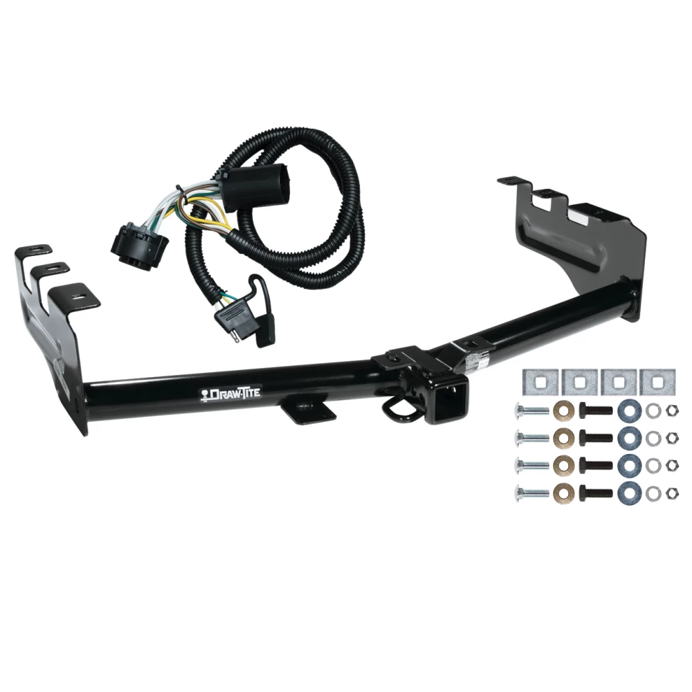 Trailer Tow Hitch For 99-13 Chevy Silverado GMC Sierra 1500 HD 99-04 2500 LD (07-07 Classic) Standard or Step Bumper w/ Wiring Harness Kit
