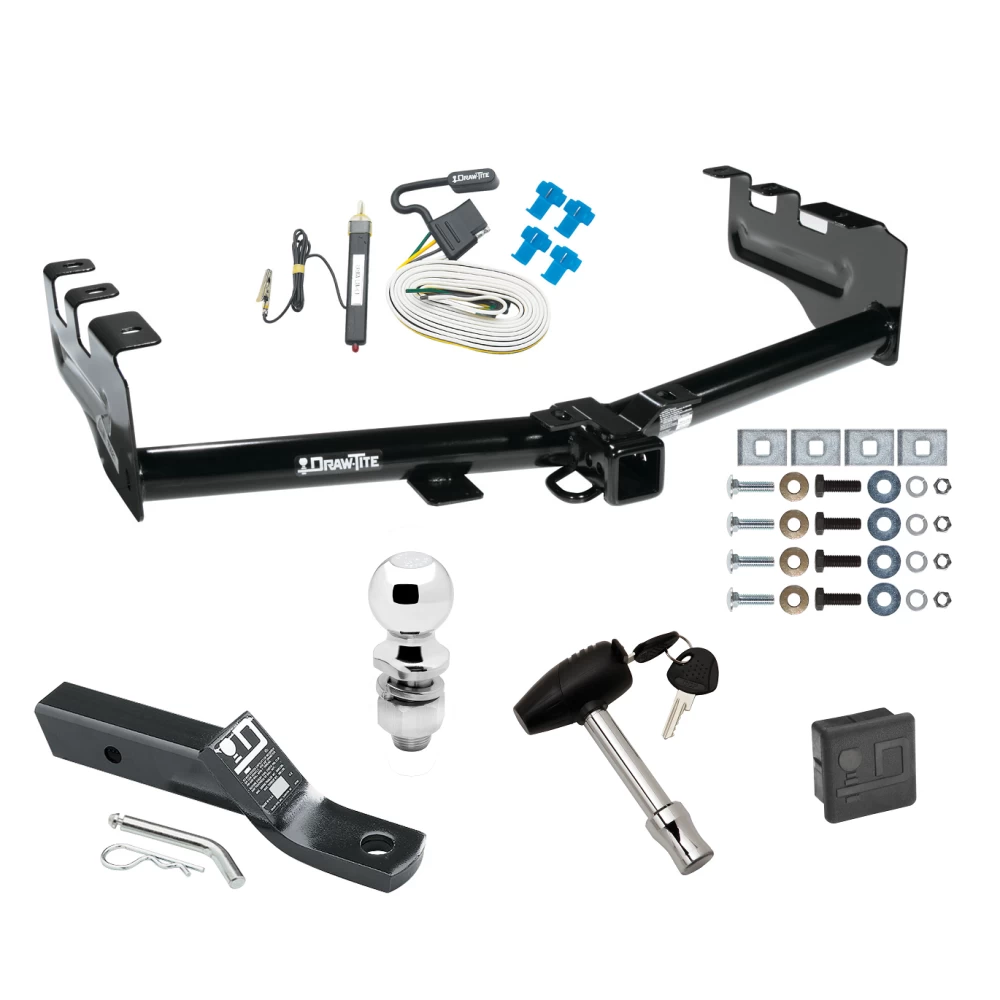 Custom Fit Trailer Hitch Wiring Harness (Requires Splicing) 2" Drop Ball-Mount w/ Pin/Clip 2" Chrome Ball Security Lock Pin Rubber Hitch Plug Cover Installation Hardware Installation Instructions 75521 20252 23 63845 580407 7010 Draw-Tite Traile Trailer Tow Hitch For 99-07 Chevy Silverado GMC Sierra 1500 99-04 2500 LD Package Wiring 2" Ball and Lock
