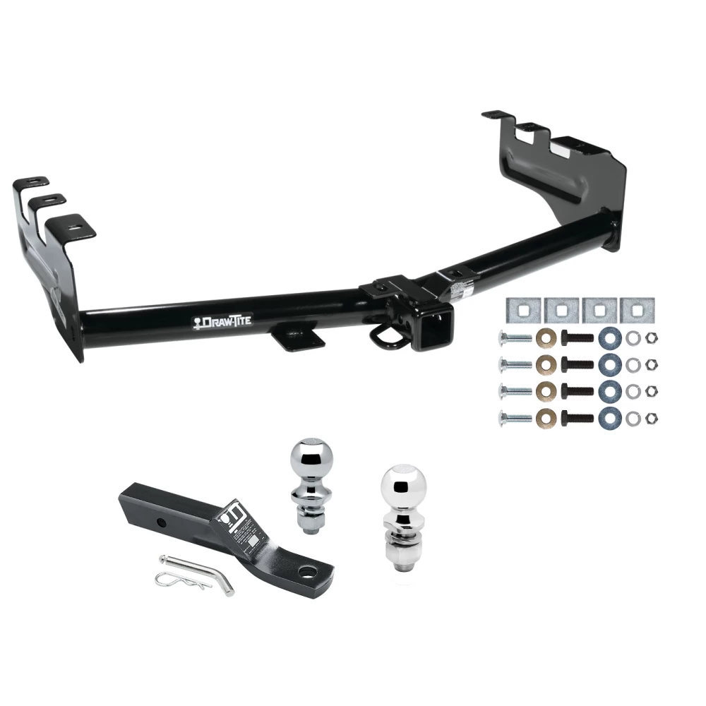 Trailer Tow Hitch For 99-13 Chevy Silverado GMC Sierra 1500 2007 Classic 99-04 2500 LD 01-06 1500 HD Receiver w/ 1-7/8" and 2" Ball