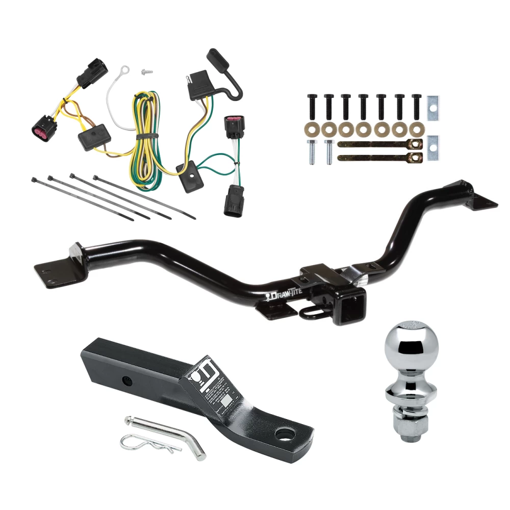 Trailer Tow Hitch For 08-12 Buick Enclave 09-12 Chevrolet Traverse Complete Package w/ Wiring and 1-7/8" Ball