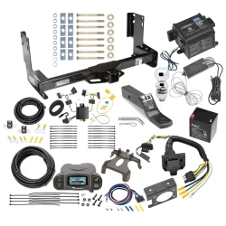 Trailer Hitch and Brake Control Kit For 14-25 Freightliner Mercedes-Benz Sprinter 1500 2500 3500 w/o Factory Step Bumper w/ Tekonsha Prodigy P3 Controller 7-Way RV Wiring Breakaway Battery Charger Complete System Receiver 2" Tow Ball w/o factory step
