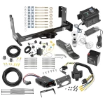 Trailer Hitch and Brake Control Kit For 07-13 Mercedes-Benz Freightliner 07-09 Dodge Sprinter 2500 3500 w/o Factory Step Bumper Controller 7-Way RV Wiring Breakaway Battery Charger Complete System Receiver 2" Tow Ball w/o factory step bumper