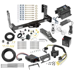 Trailer Hitch and Brake Control Kit For 07-13 Mercedes-Benz Freightliner 07-09 Dodge Sprinter 2500 3500 w/o Factory Step Bumper Controller 7-Way RV Wiring Breakaway Battery Charger Complete System Receiver 2" Tow Ball w/o factory step bumper