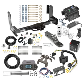 Trailer Hitch and Brake Control Kit For 07-13 Mercedes-Benz Freightliner 07-09 Dodge Sprinter 2500 3500 w/o Factory Step Bumper w/ Tekonsha Prodigy P3 Controller 7-Way RV Wiring Breakaway Battery Charger Complete System Receiver 2" Tow Ball w/o facto