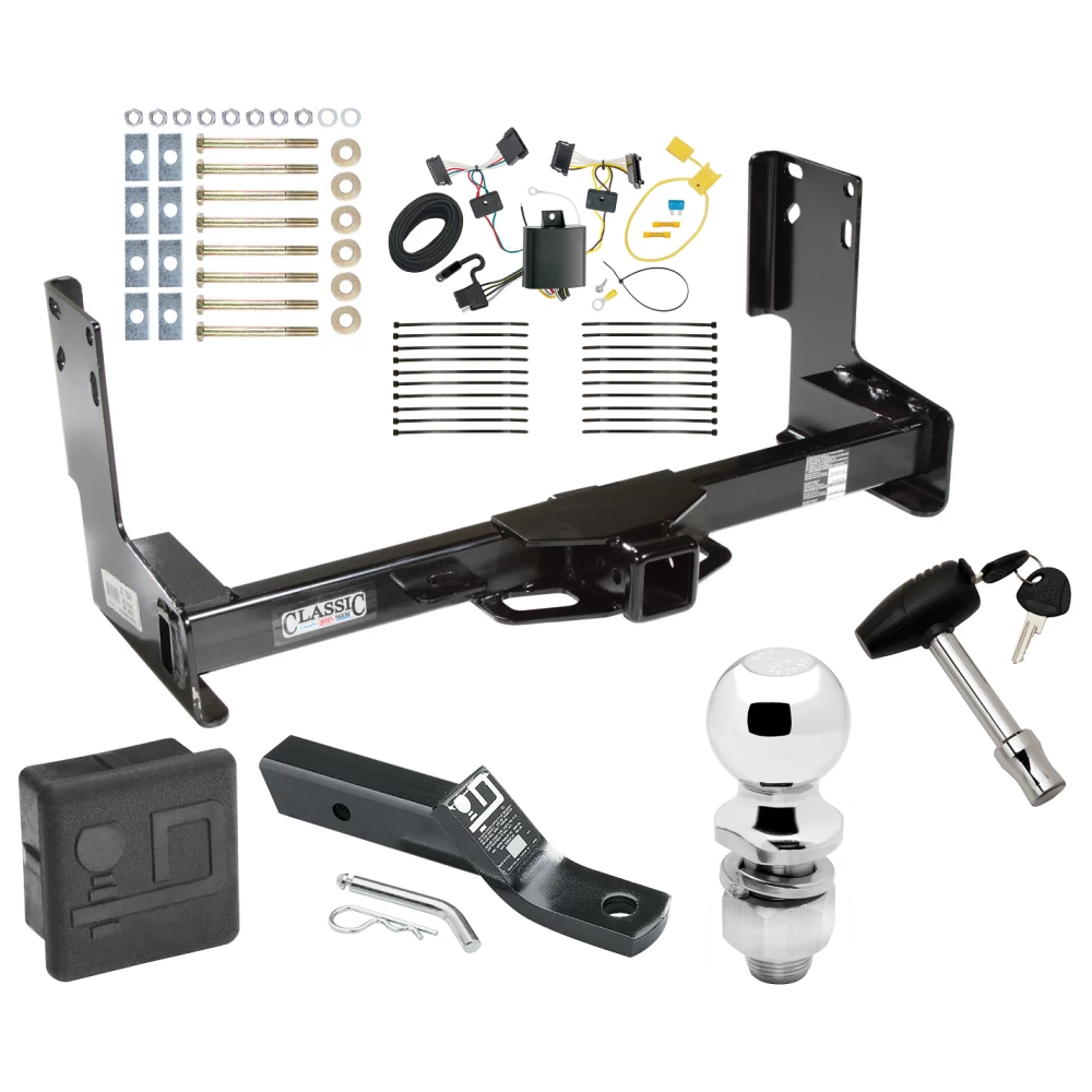 Trailer Tow Hitch For 07-13 Mercedes-Benz Freightliner 07-09 Dodge Sprinter 2500 3500 w/o Factory Step Bumper Deluxe Package Wiring 2" Ball and Lock