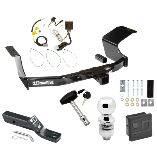 Custom Fit Trailer Hitch Wiring Harness (Plug & Play) 2" Drop Ball-Mount w/ Pin/Clip 2" Chrome Ball Security Lock Pin Rubber Hitch Plug Cover Installation Hardware Installation Instructions 75555 118518 23 63845 580407 7010 Draw-Tite Traile Trailer Tow Hitch For 07-13 Mitsubishi Outlander Deluxe Package Wiring 2" Ball and Lock