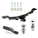 Trailer Tow Hitch For 05-09 Hyundai Tucson 05-10 KIA Sportage Receiver w/ 1-7/8" and 2" Ball