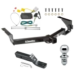 Trailer Tow Hitch For 08-13 Toyota Highlander Donut Spare Tire Only Complete Package w/ Wiring and 1-7/8" Ball