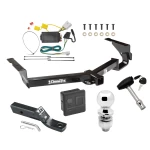 Trailer Tow Hitch For 08-13 Toyota Highlander Donut Spare Tire Only Complete Package w/ Wiring and 2" Ball