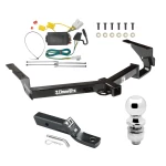 Trailer Tow Hitch For 08-13 Toyota Highlander Donut Spare Tire Only Complete Package w/ Wiring and 2" Ball