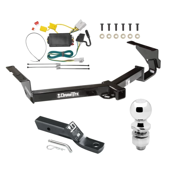 Trailer Tow Hitch For 08-13 Toyota Highlander Donut Spare Tire Only Complete Package w/ Wiring and 2" Ball