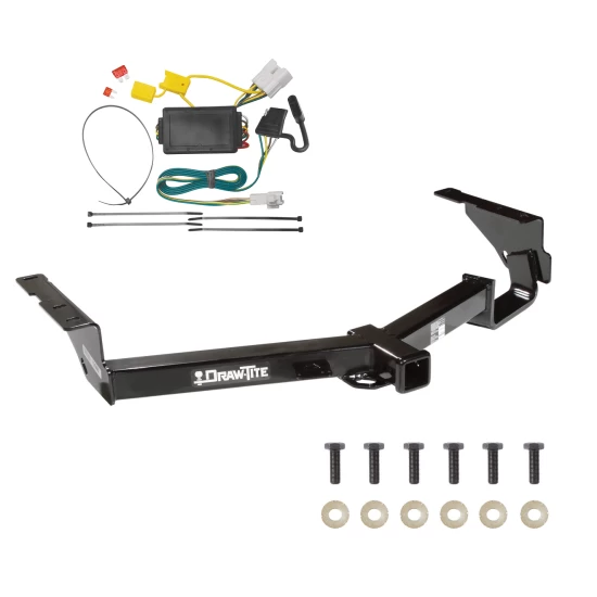 Trailer Tow Hitch For 08-13 Toyota Highlander Donut Spare Tire Only w/ Wiring Harness Kit