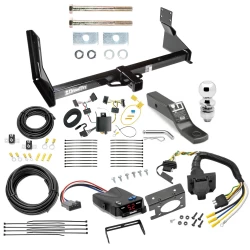 Trailer Hitch and Brake Control Kit For 14-25 Freightliner Mercedes-Benz Sprinter 1500 2500 3500 w/ Factory Step Bumper Controller 7-Way RV Wiring Harness Complete System Receiver 2" Tow Ball with factory step bumper