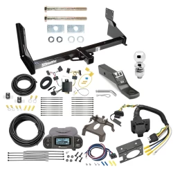 Trailer Hitch and Brake Control Kit For 14-25 Freightliner Mercedes-Benz Sprinter 1500 2500 3500 w/ Factory Step Bumper Tekonsha Prodigy P3 Brake Controller 7-Way RV Wiring Harness Complete System Receiver 2" Tow Ball with factory step bumper