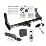 Trailer Tow Hitch For 07-13 Mercedes-Benz Freightliner 07-09 Dodge Sprinter 2500 3500 w/ Factory Step Bumper Deluxe Package Wiring 2" Ball and Lock