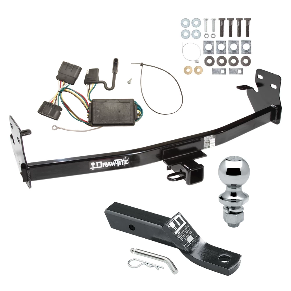 Trailer Tow Hitch For 04-12 Chevrolet Colorado GMC Canyon 06-08 Isuzu I-Series Pickup Complete Package w/ Wiring and 1-7/8" Ball