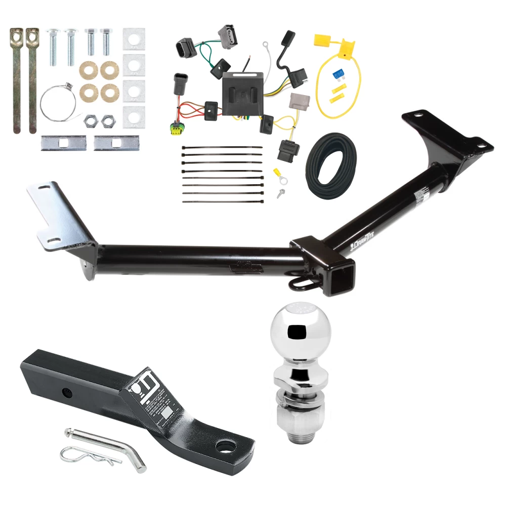 Trailer Tow Hitch For 11-20 Dodge Journey w/ LED Taillights Complete Package w/ Wiring and 2" Ball